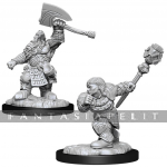 Magic the Gathering Unpainted Miniatures: Dwarf Fighter & Dwarf Cleric (2)