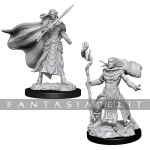 Magic the Gathering Unpainted Miniatures: Elf Fighter & Elf Cleric (2)