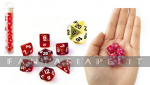 Mini Moonstone Dice Red (7 noppaa)