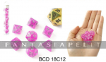 Mini Moonstone Dice Pink (7 noppaa)