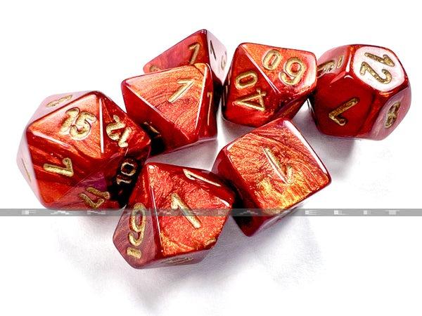 Scarab: Mini-Polyhedral Scarlet/Gold 7-Die Set